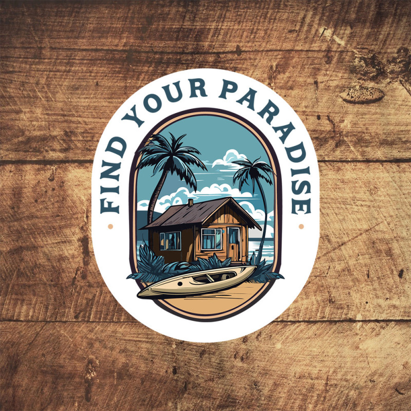 Kayak Shack Logo – Find Your Paradise Sticker