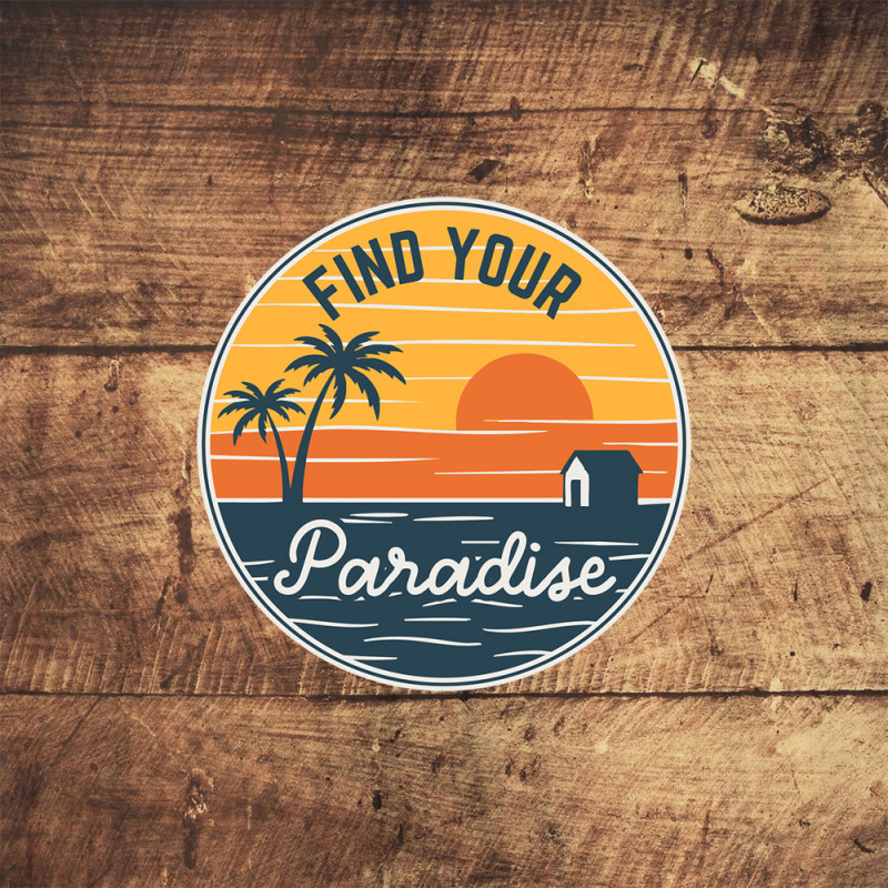 Classic Circle Logo – Find Your Paradise Sticker