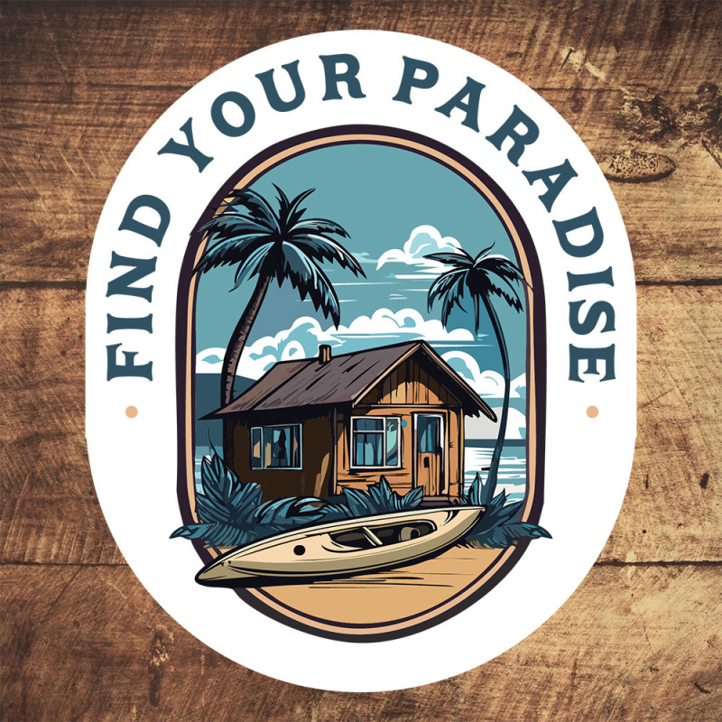 Kayak Shack Logo – Find Your Paradise Sticker