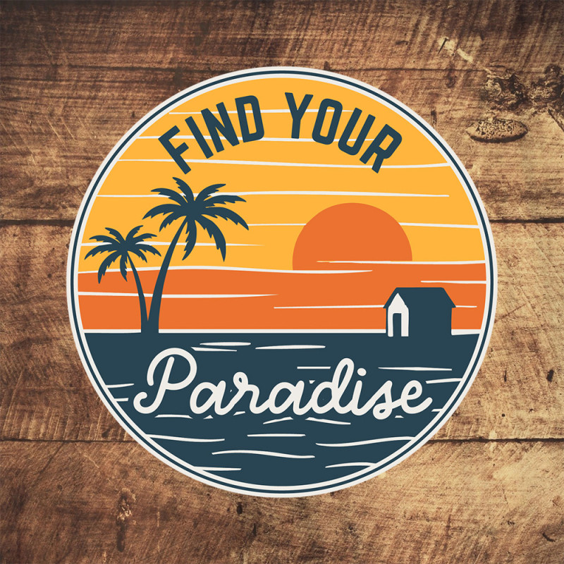 Classic Circle Logo – Find Your Paradise Sticker