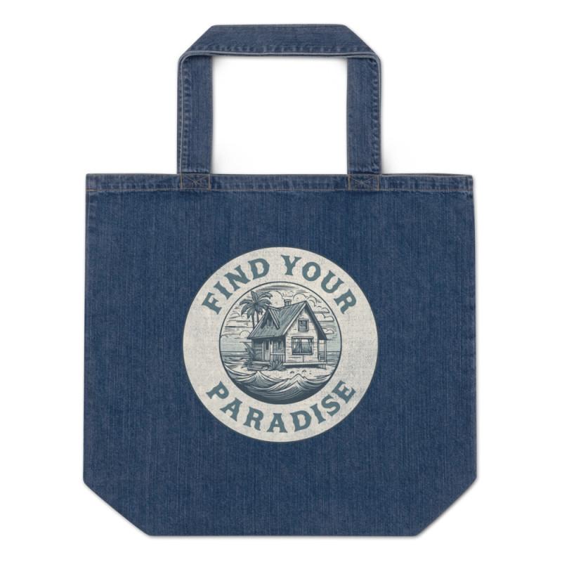 Organic denim tote bag